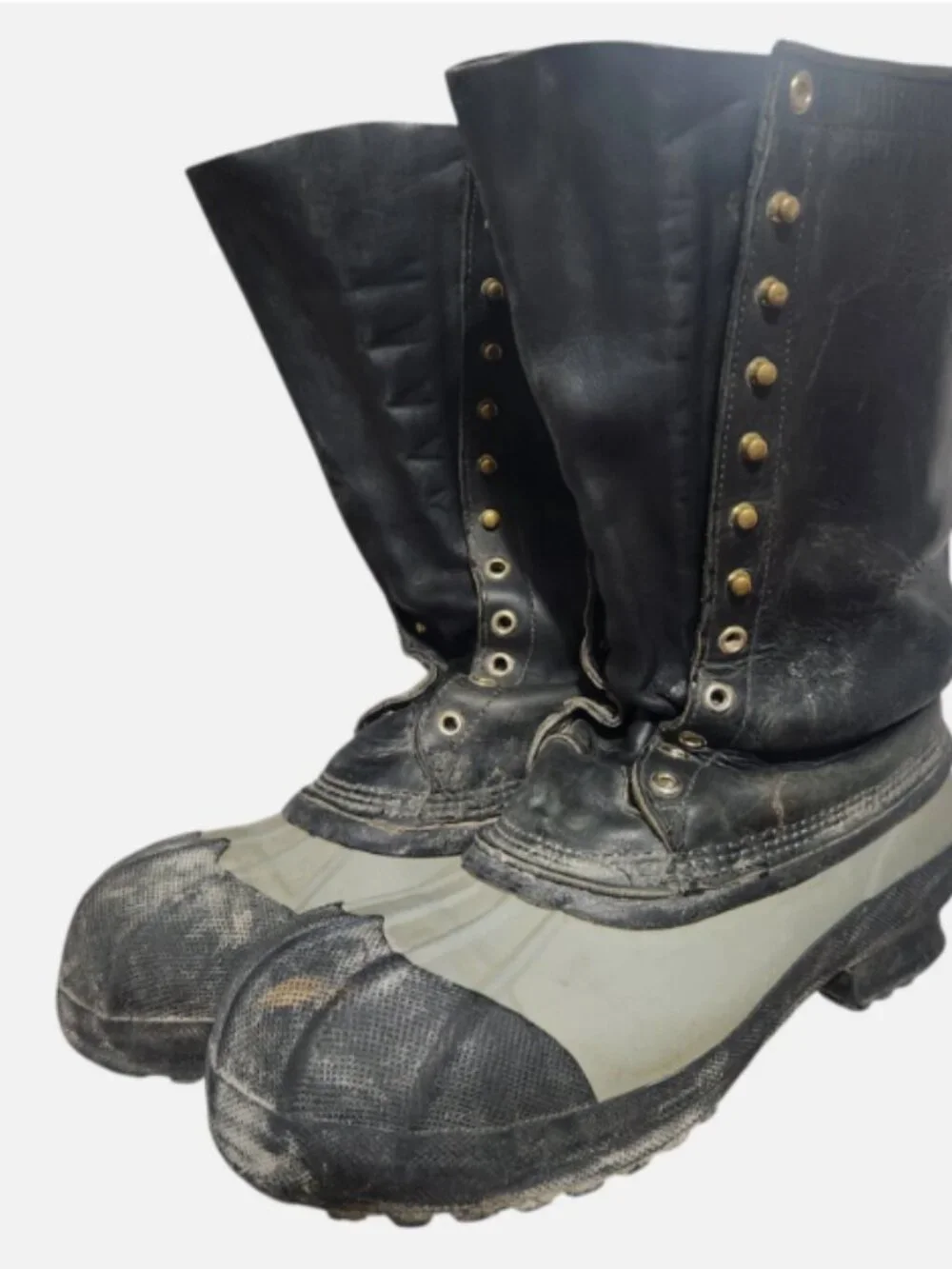 Whites Snow Pac Boots Mens Size 10 Leather Rubber Lace Up Knee High